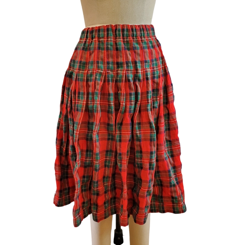 Maria Christina Petite Vintage Tartan Plaid Pleated Skirt Size P Made In USA‎